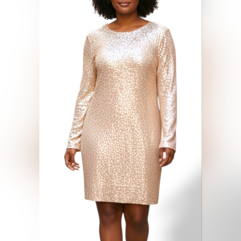 GIANNI BINI  Sequin Cream Dress